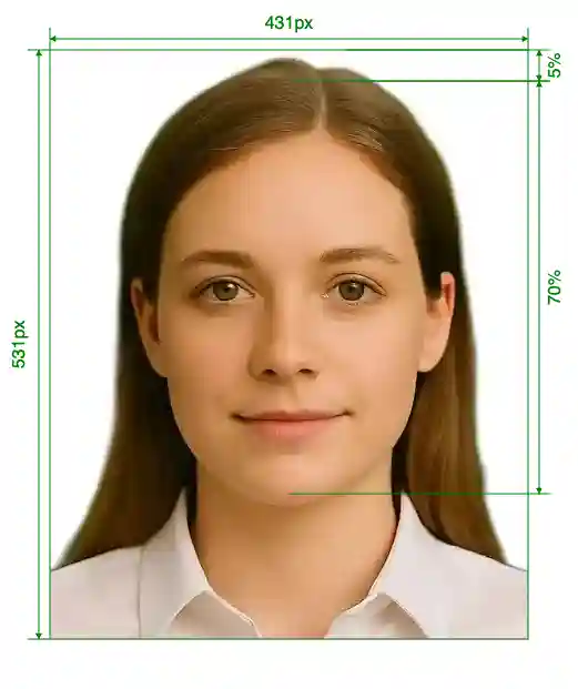 Brazil Passport online 431x531 px Size Guide with dimensions in inches and mm