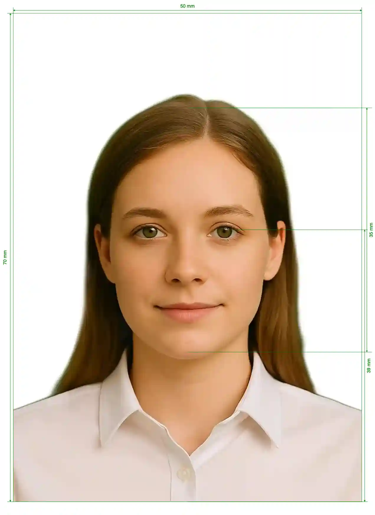 Canada Passport 5x7 cm (715x1000 - 2000x2800) Size Guide with dimensions in inches and mm