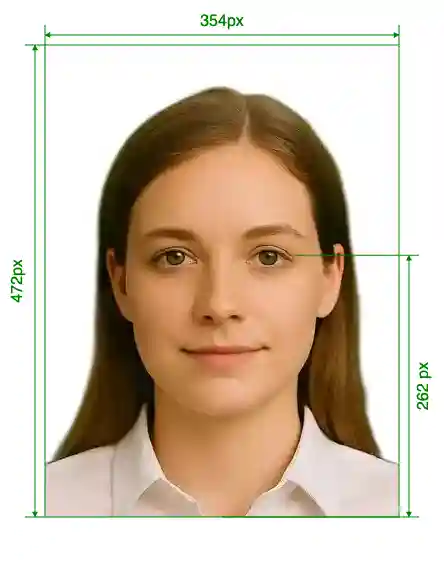 China 354x472 pixel with eyes on crosslines Size Guide with dimensions in inches and mm