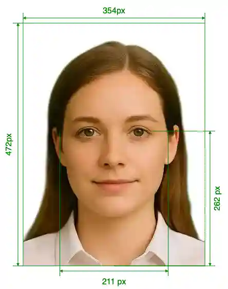 China Passport online 354x472 pixel old format Size Guide with dimensions in inches and mm
