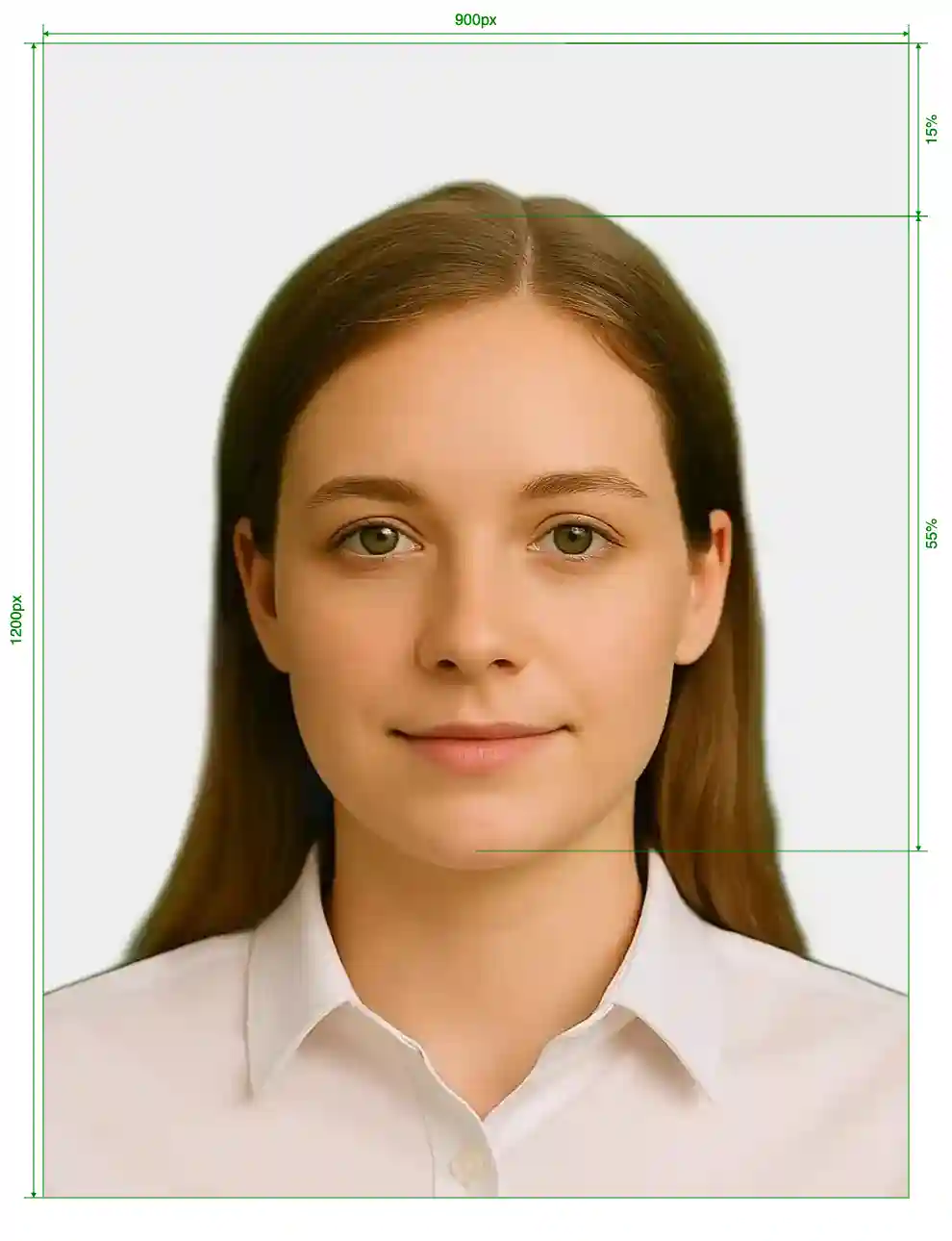 UK BNO passport Size Guide with dimensions in inches and mm