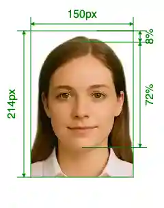 Guinea Conakry e-visa for paf.gov.gn Size Guide with dimensions in inches and mm