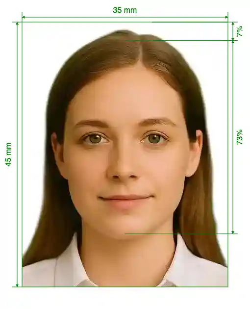 India driving licence 35x45 mm (1.4x1.75 inch) Size Guide with dimensions in inches and mm