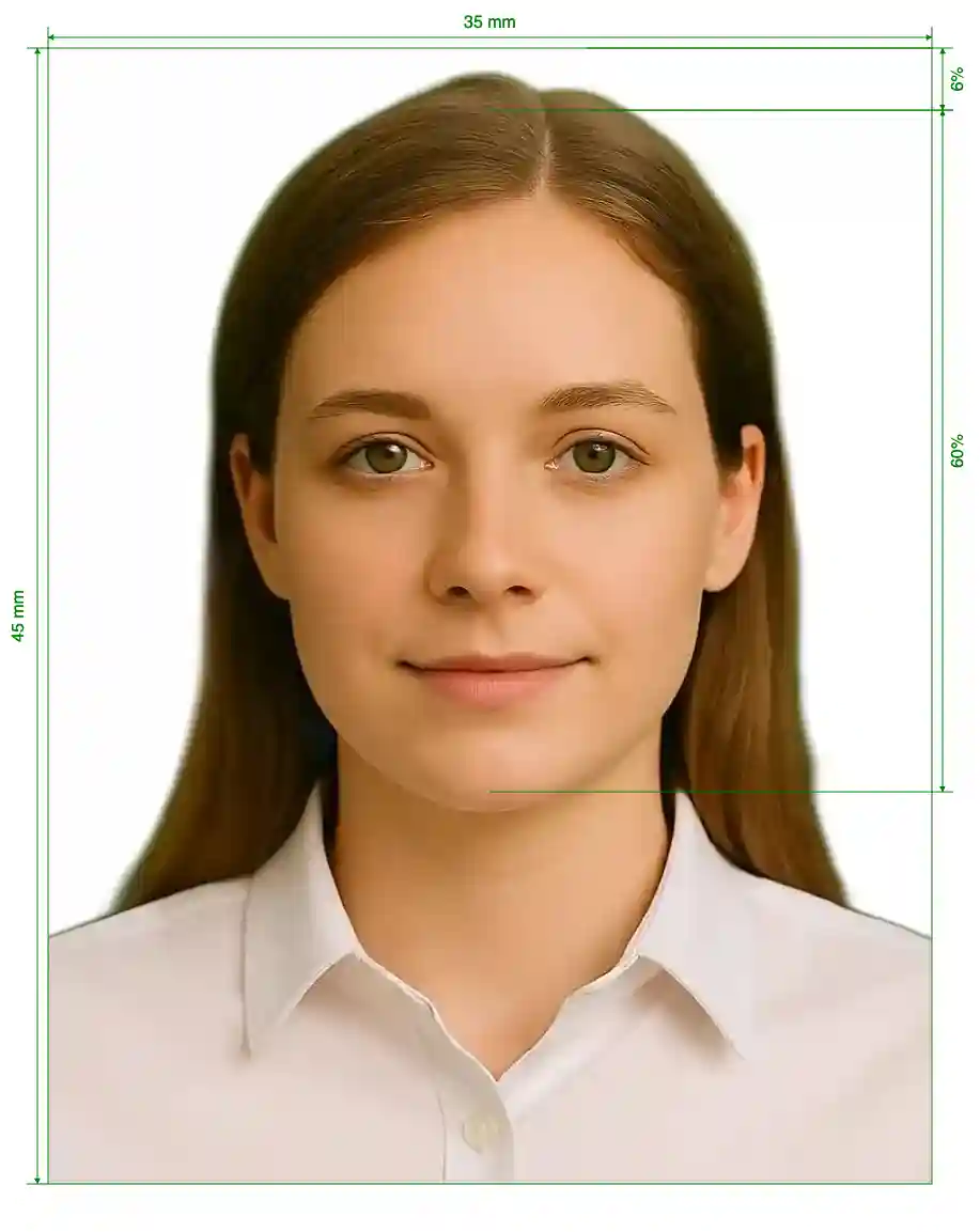 Japan GoGoNihon 800 pixels 35x45 mm Size Guide with dimensions in inches and mm