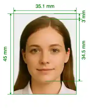 Portugal visa online Size Guide with dimensions in inches and mm