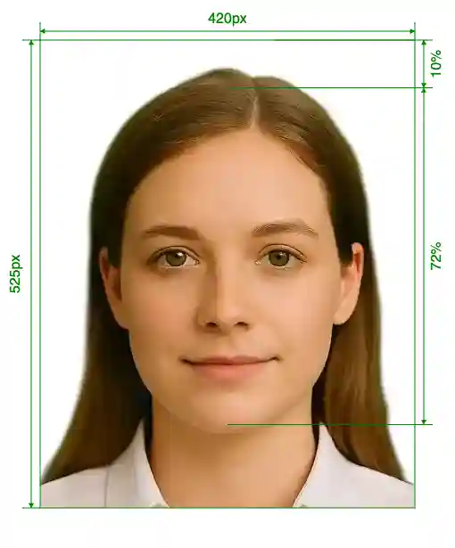 EKARTa 420х525 pixels Size Guide with dimensions in inches and mm
