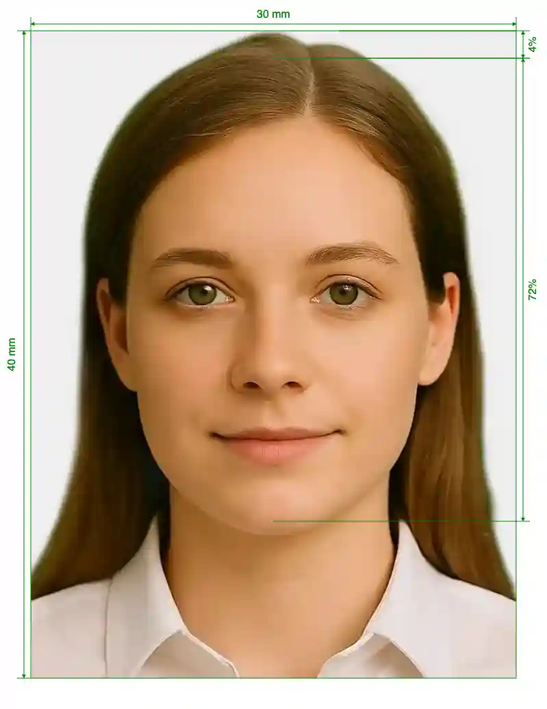 Moscow social card 3x4 cm Size Guide with dimensions in inches and mm