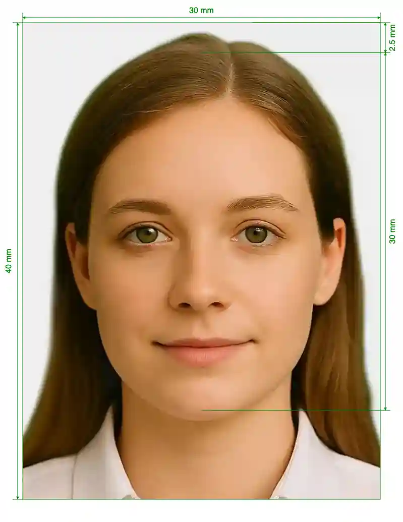 Russia ULM 3x4 cm Size Guide with dimensions in inches and mm