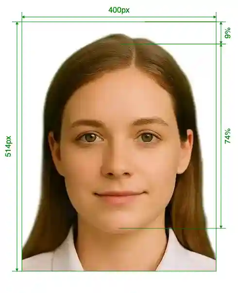 Singapore passport online 400x514 px Size Guide with dimensions in inches and mm